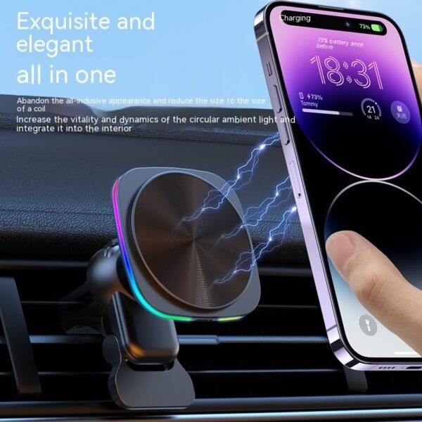 Popular RGB Color Lights Car Magnetic Wireless Charger - Image 5